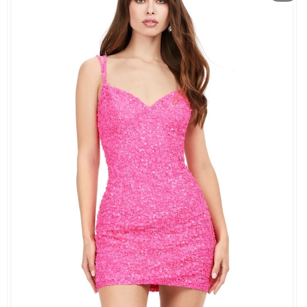 Vibrant Pink Sequin Mini Dress